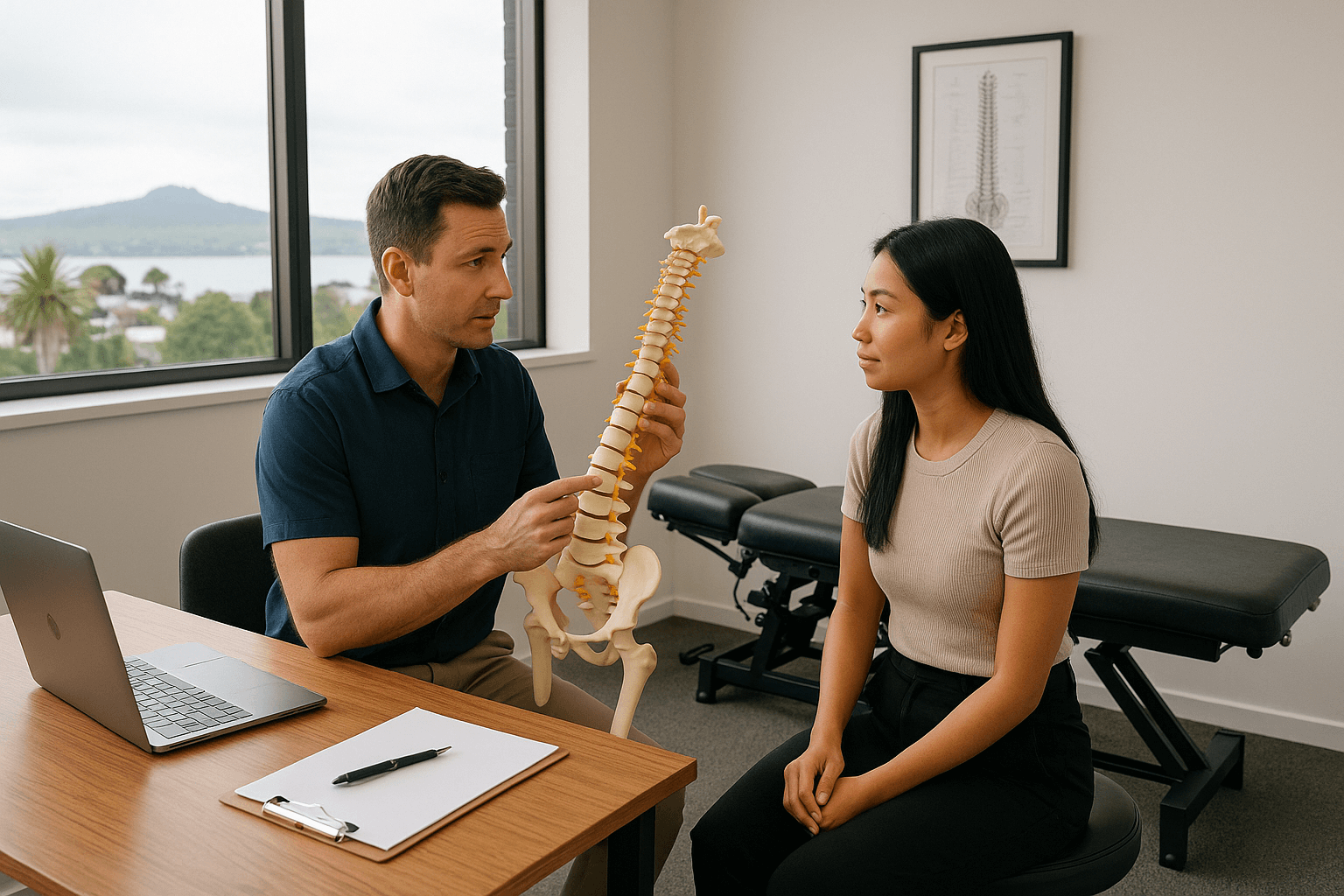 initial chiropractic consultation process in Auckland clinic